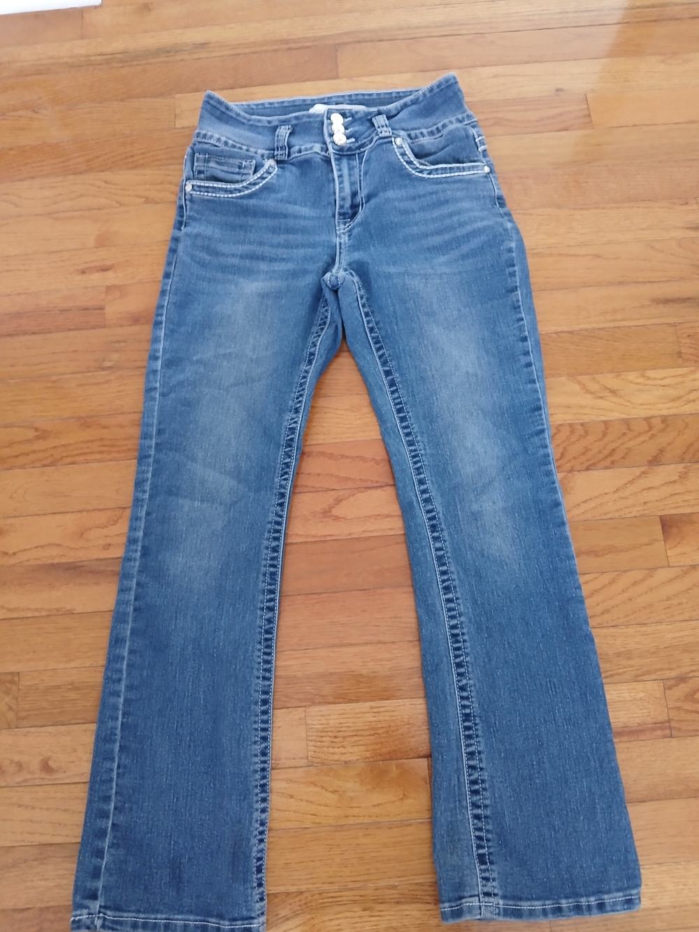 GOGO Women's Boot Cut Jeans in Faded Blue